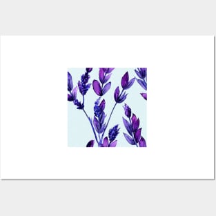 Watercolor lavender pattern Posters and Art
